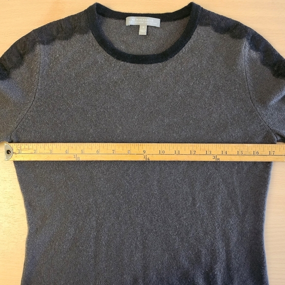 Neiman Marcus 100% Cashmere Whimsigoth Pullover Top Lined With Lace Sleeves S - Picture 4 of 7